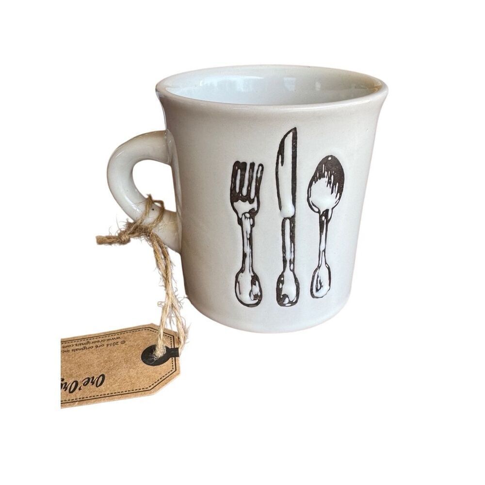 NEW Ore’ Originals Fork Knife Spoon Coffee Mug Happy Products For Good People 20 - Picture 4 of 5